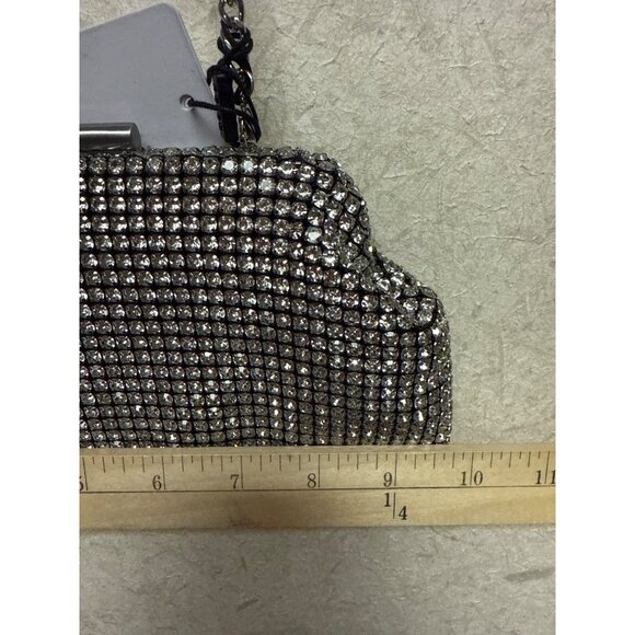 Reiss Adaline Crystal Bead Clutch Handbag Cross Body Purse Lined Vintage Style - Picture 8 of 13